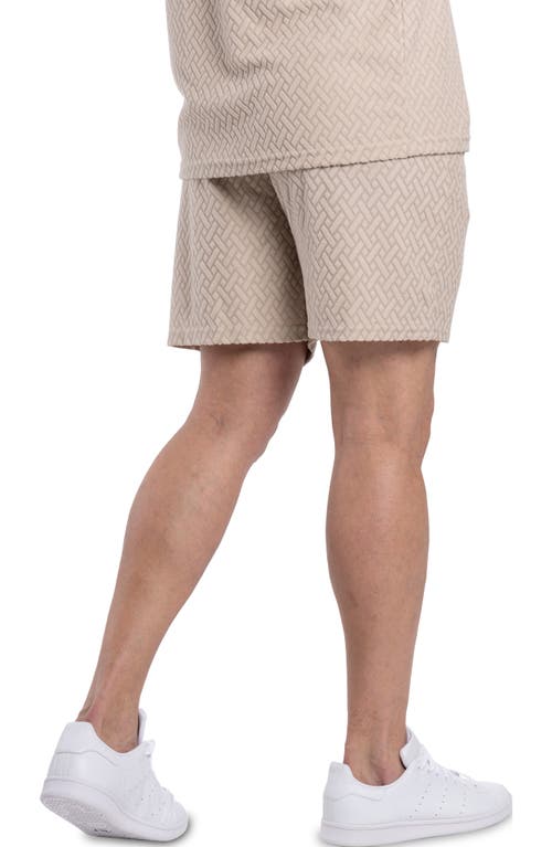 Shop Spring + Mercer Casual Jacquard Terry Shorts In Beige