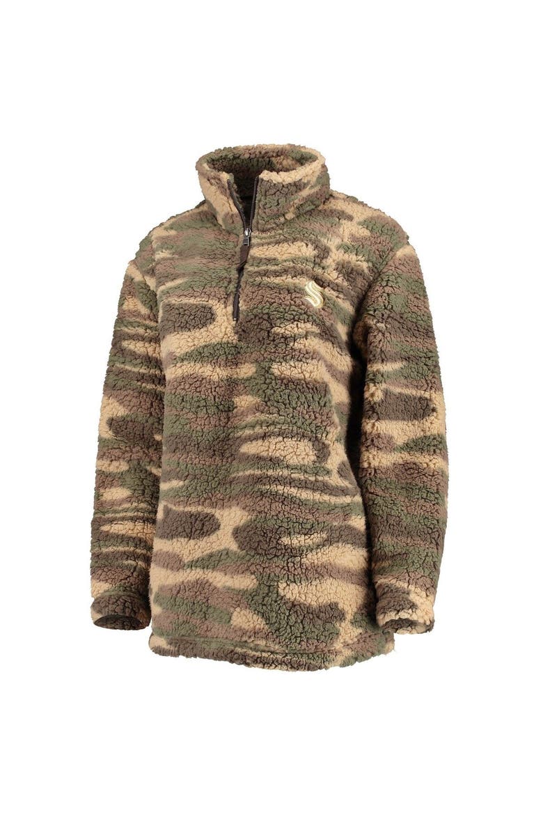Women's G-III Sports by Carl Banks Camo Seattle Kraken Sherpa Quarter-Zip Jacket, Alternate, color, Camo