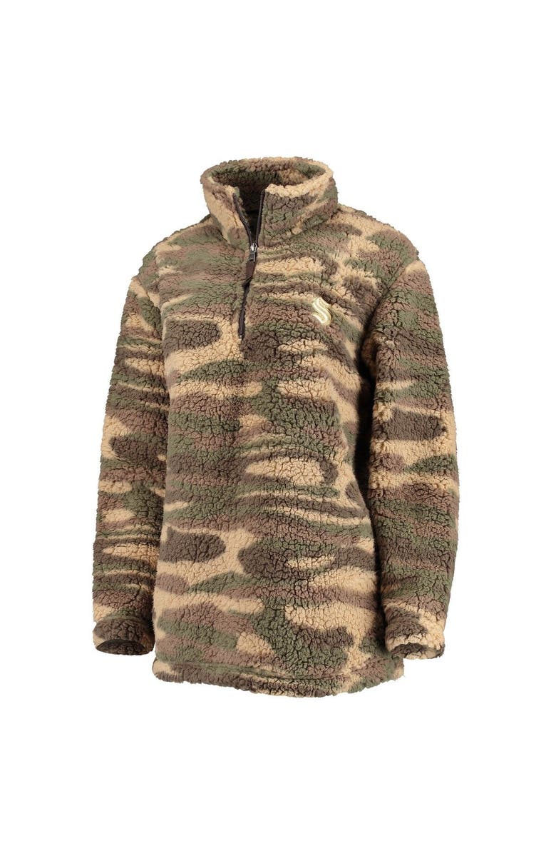 G-III SPORTS BY CARL BANKS Women's G-III Sports by Carl Banks Camo Seattle Kraken Sherpa Quarter-Zip Jacket, Alternate, color, Camo