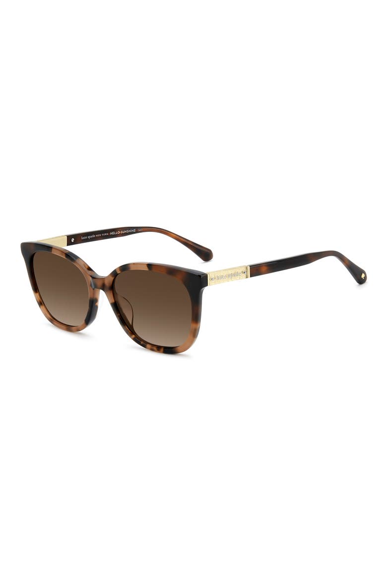 seline 54mm rectangular sunglasses, Alternate, color, HAVANA/ BROWN