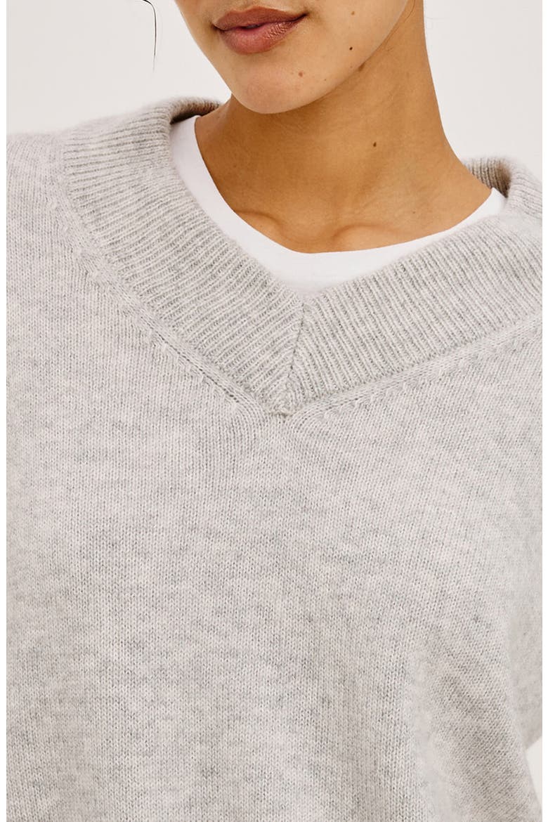Lidya V-Neck Sweater, Alternate, color, HEATHER GREY