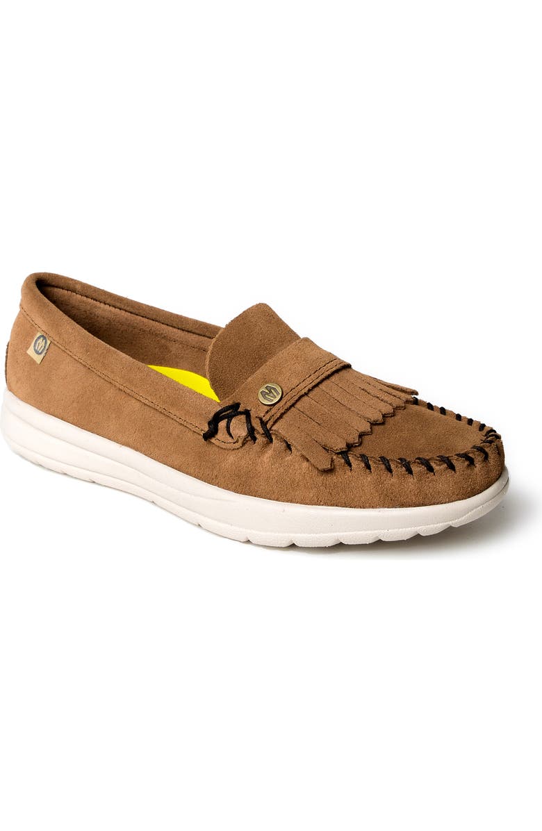 Minnetonka Kylee Kilty Slip-On Sneaker, Main, color, Dusty Brown