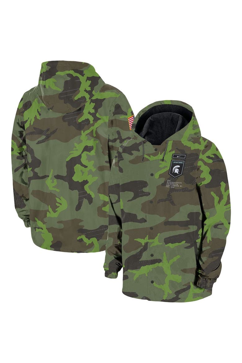 Men's Nike Camo Michigan State Spartans Hoodie Full-Snap Jacket, Main, color, Camo