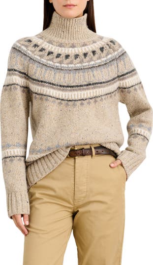 Alex Mill Aprés Fair Isle Merino Wool Blend Turtleneck Sweater 