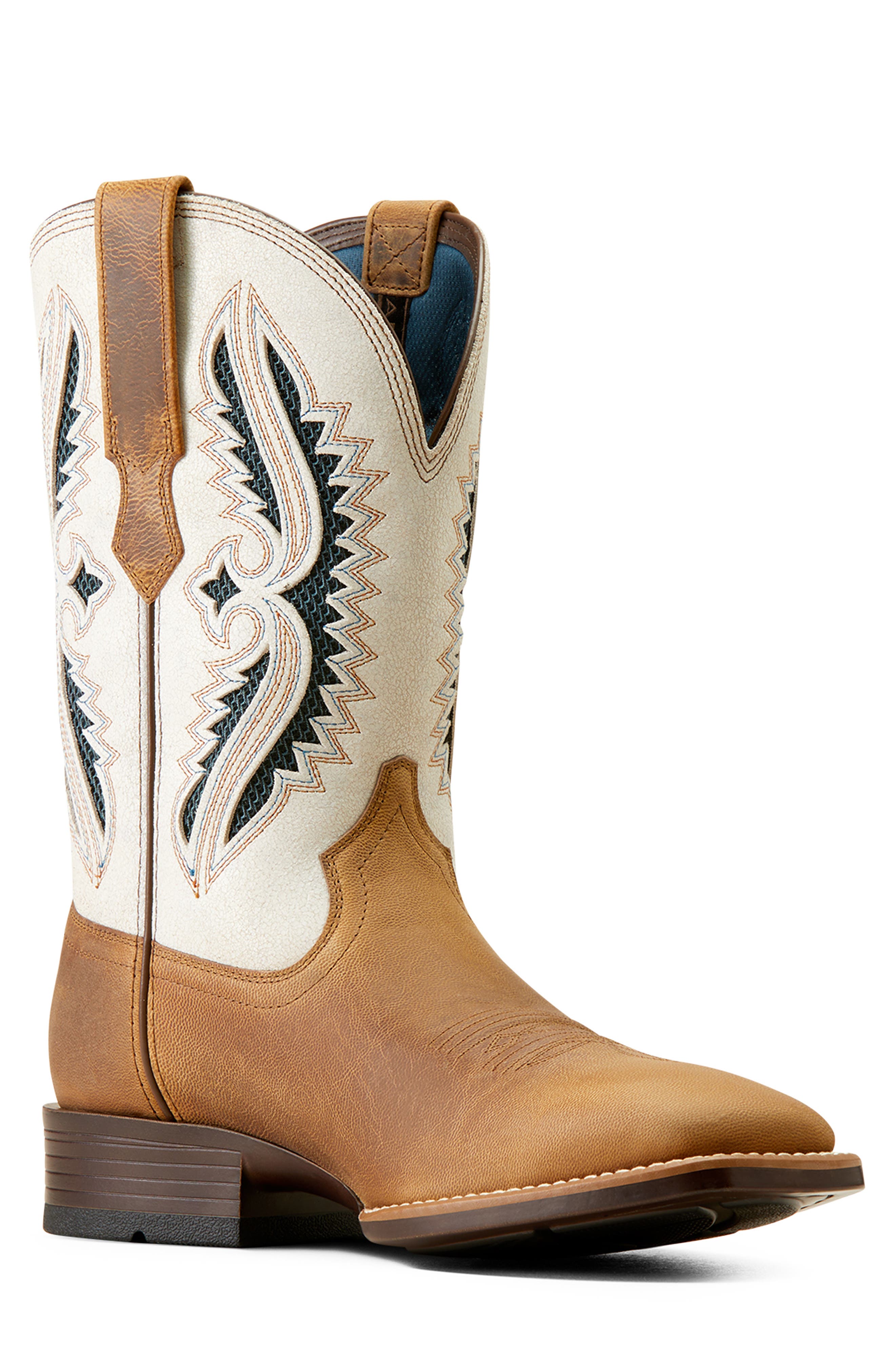 Rowder VentTEK 360 Western Boot, Alternate, color, MARBLED TAN/ WHITE