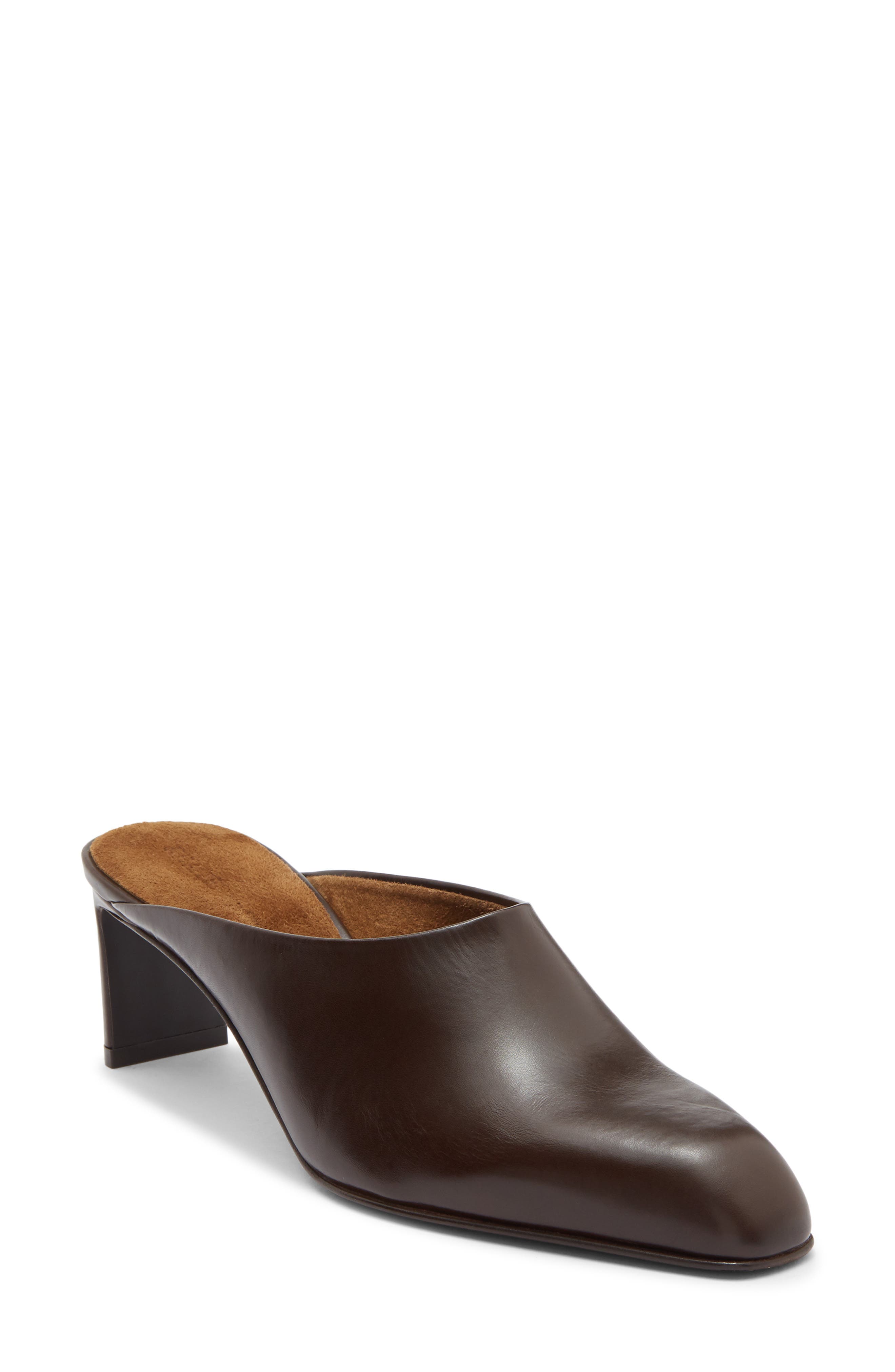 Khaite Colt Square Toe Mule, Main, color, Cacao