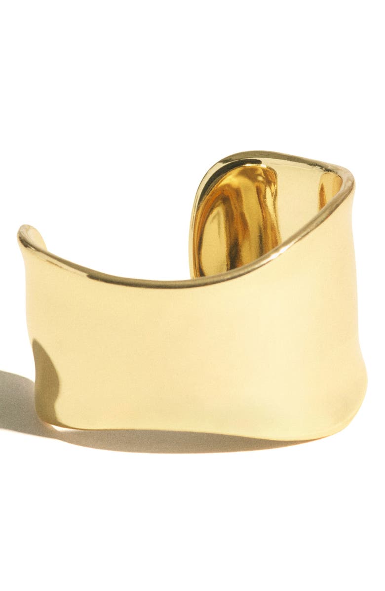 Madewell Wide Cuff Bracelet, Main, color, Antique Gold