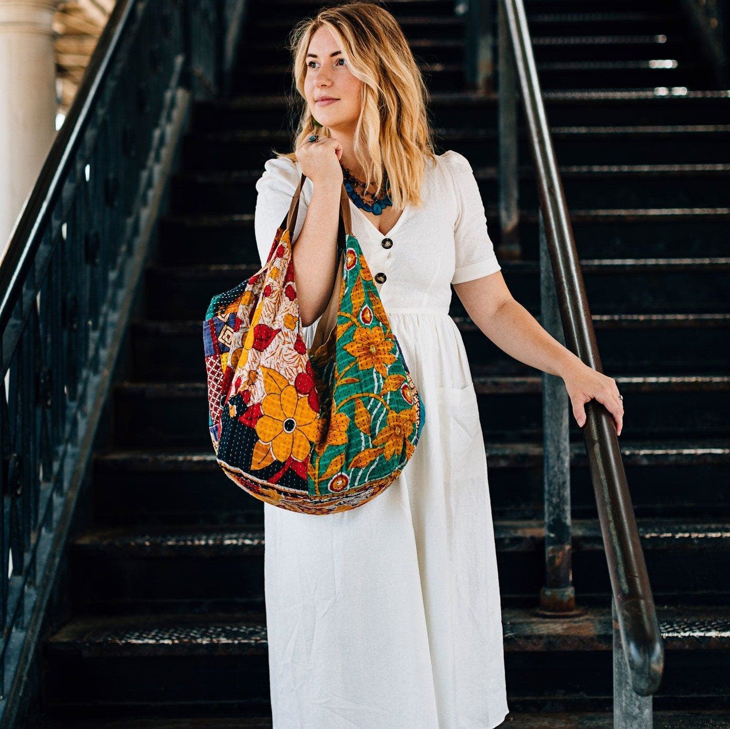 Sari Shop Slouchy Bag, Alternate, color, Multi