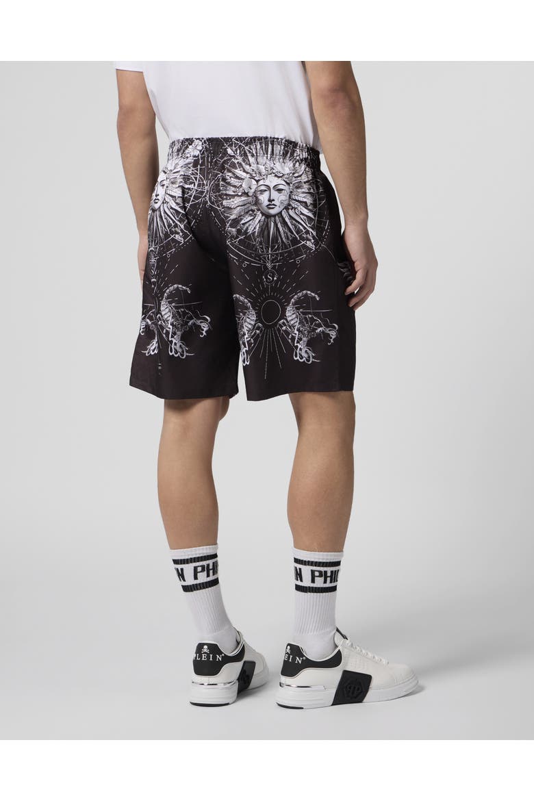 Nylon Shorts Tattoo Men, Alternate, color, black