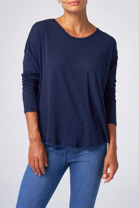 Slub Jersey Relaxed Long Sleeve Tee
