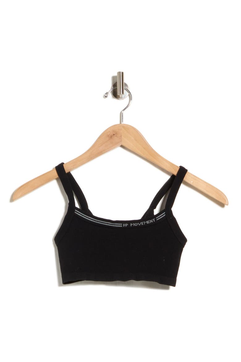 All Clear Logo Sports Bra, Alternate, color, BLACK