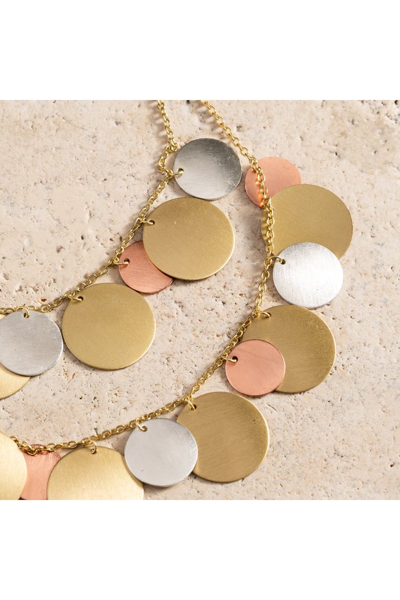 Jharana Layered Disc Necklace, Alternate, color, Mixed Metal