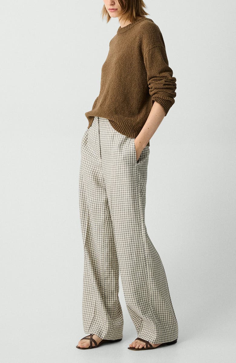 Theory Check Linen Blend Pants, Alternate, color,