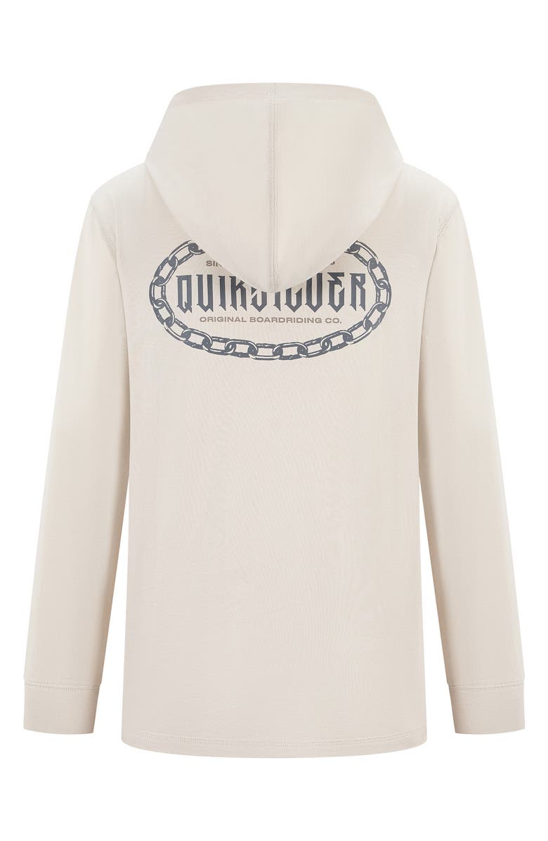 Quiksilver Chained Graphic Hooded Long Sleeve T-Shirt, Alternate, color, Moonshine