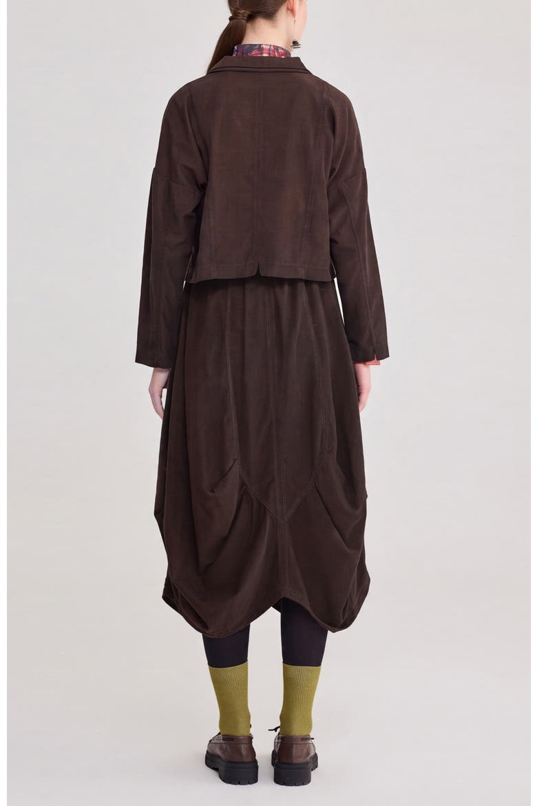 Ninon Velvet Balloon Skirt, Alternate, color, Brown