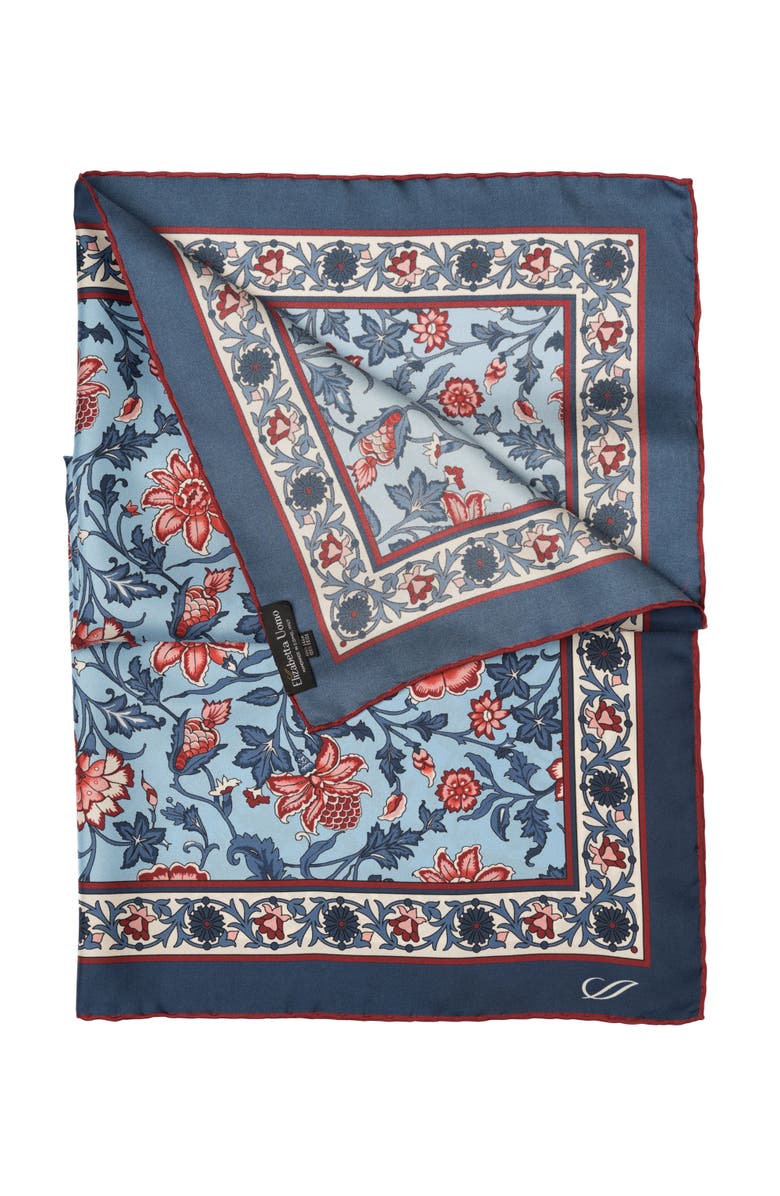 Elizabetta Carrara - Hand Rolled Silk Neckerchief for Men, Alternate, color, Blue And Pink