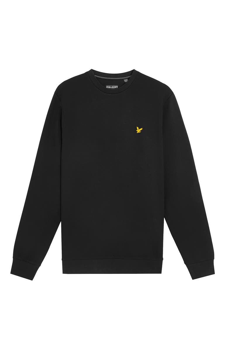 Lyle & Scott Crew Neck Long Sleeve Fly Fleece, Alternate, color, Jet Black