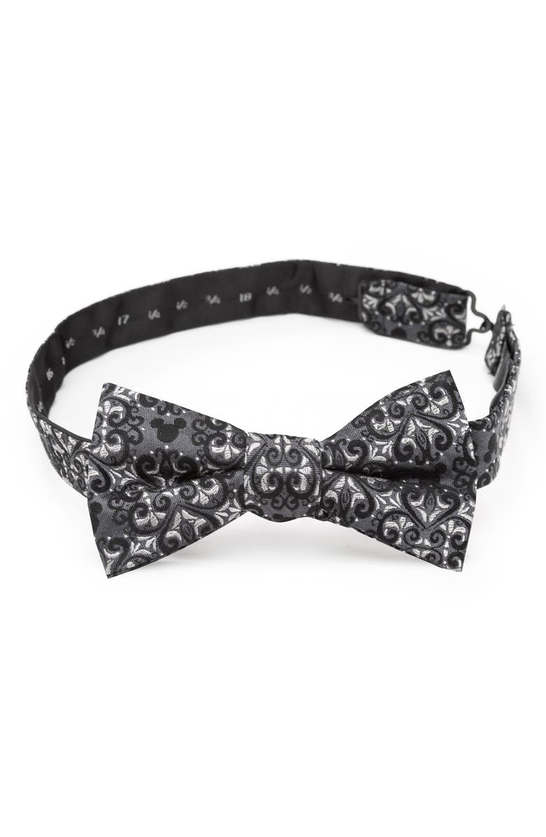 Cufflinks, Inc. x Disney Mickey Mouse Damask Tile Silk Bow Tie, Alternate, color, Gray