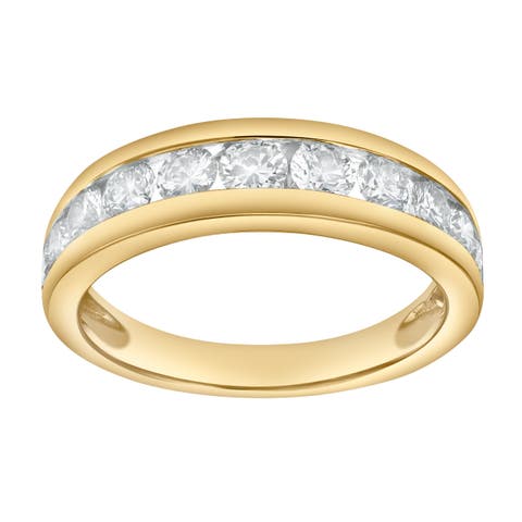 Eterna 1.00 Cts Natural Diamond Band 14K Gold Ring