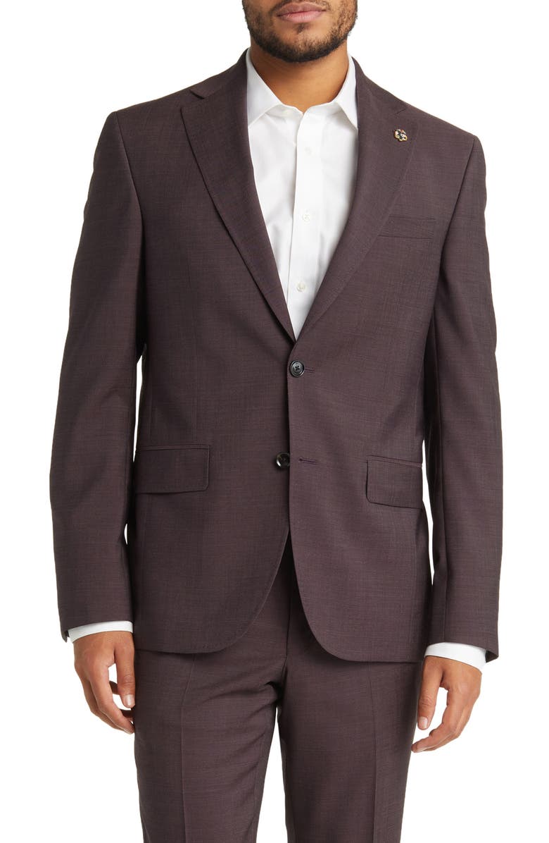 Ted Baker London Roger Extra Slim Fit Solid Wool Suit, Alternate, color,