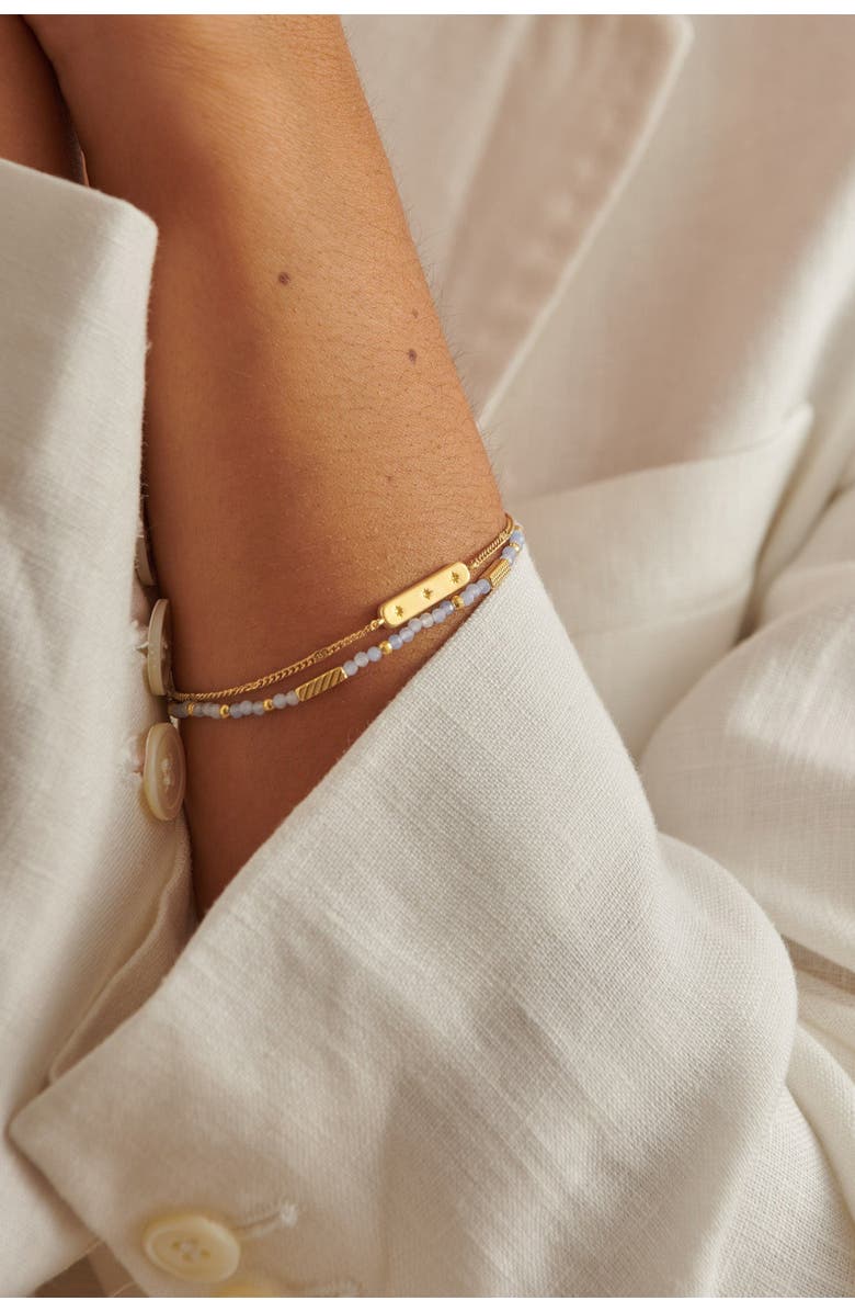 Katie Loxton Birthstone Bracelet 'March' in Aqua Crystal, Alternate, color, March