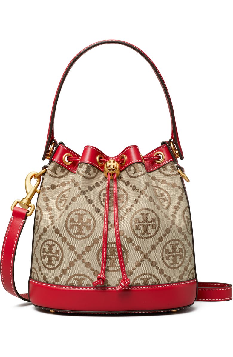 Tory Burch T Monogram Jacquard Bucket Bag, Main, color,