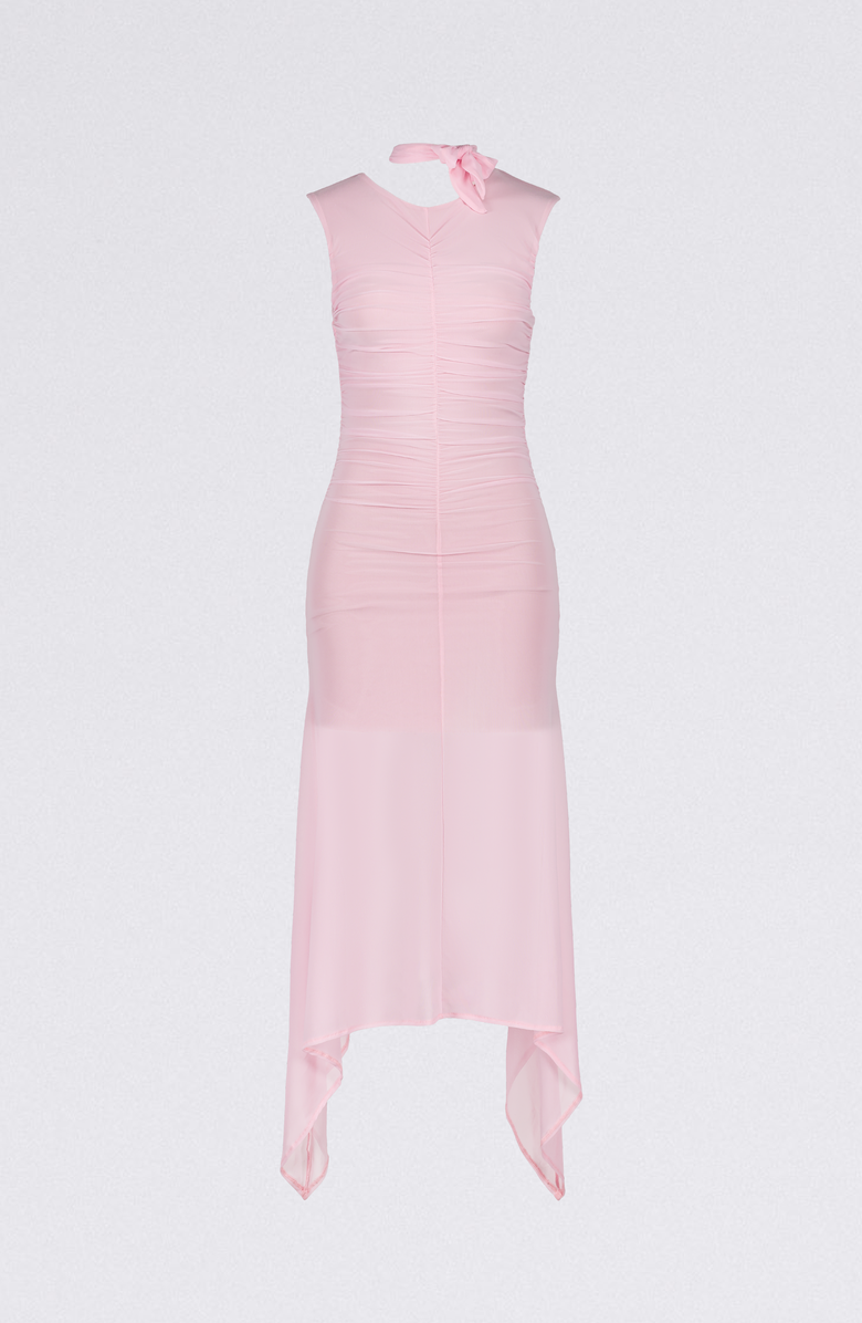 SAEMDI Asymmetrical Mesh Dress, Main, color, 