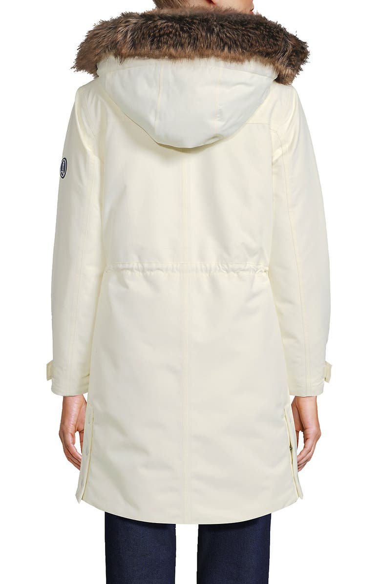 Lands' End Expedition Waterproof Down Winter Parka with Faux Fur Hood, Alternate, color, Ivory