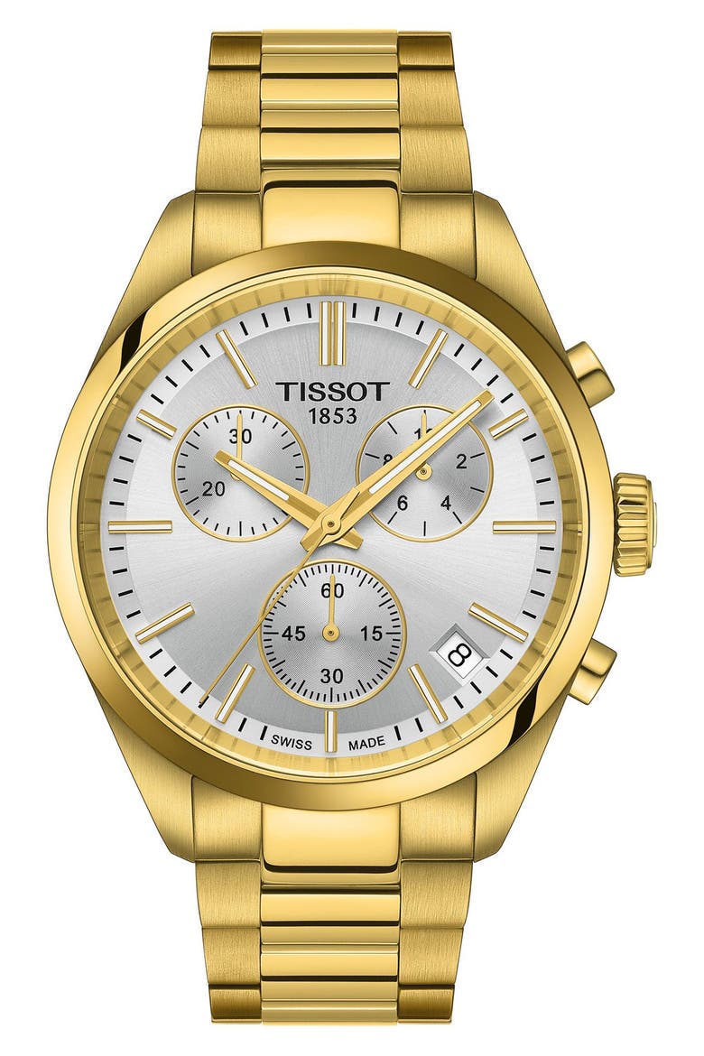 PR100 Chronograph Bracelet Watch, 40mm, Main, color, GOLD