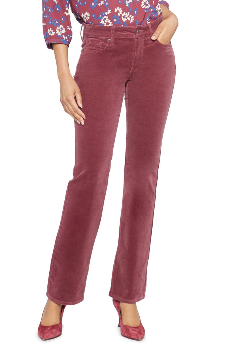 NYDJ Marilyn Corduroy Straight Leg Pants, Main, color, Husk