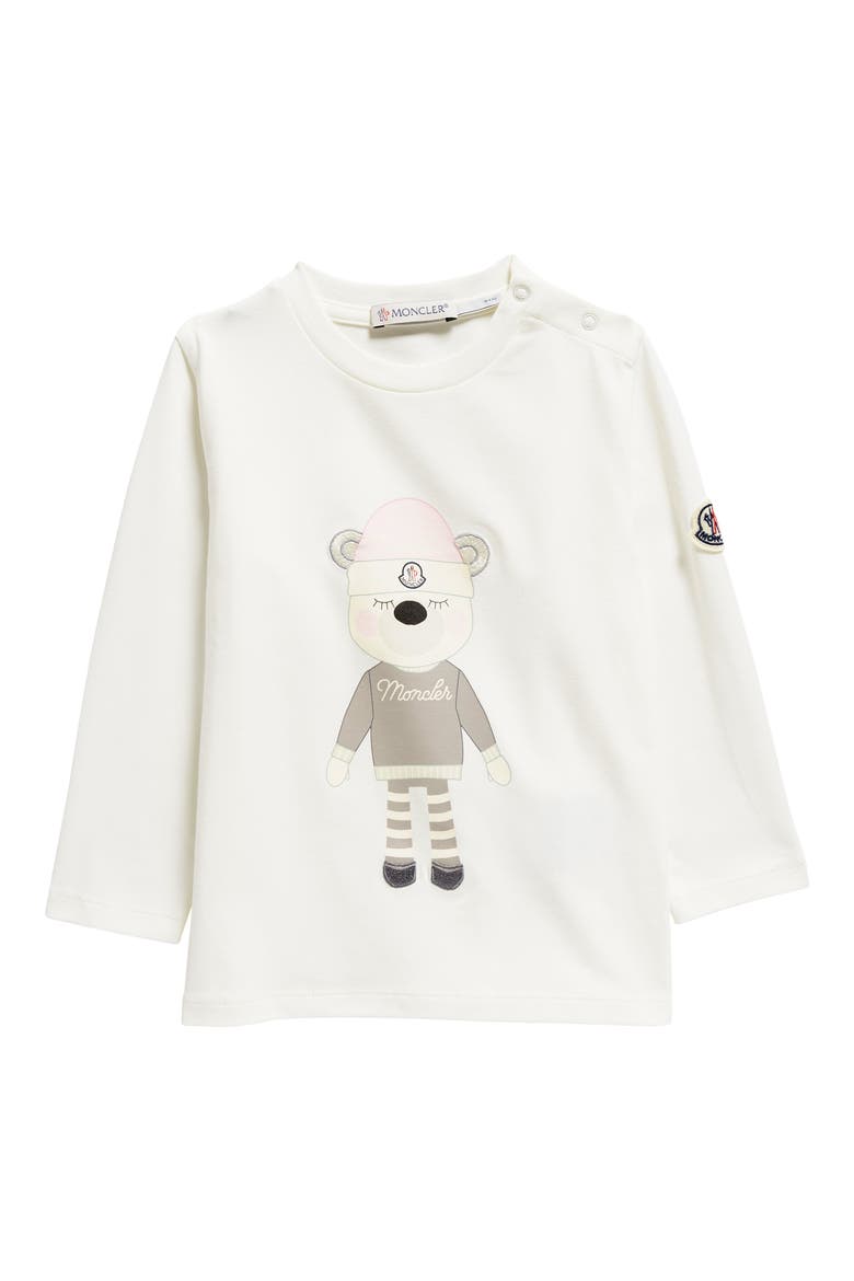 Kids' Long Sleeve Stretch Cotton Graphic T-Shirt, Main, color, WHITE