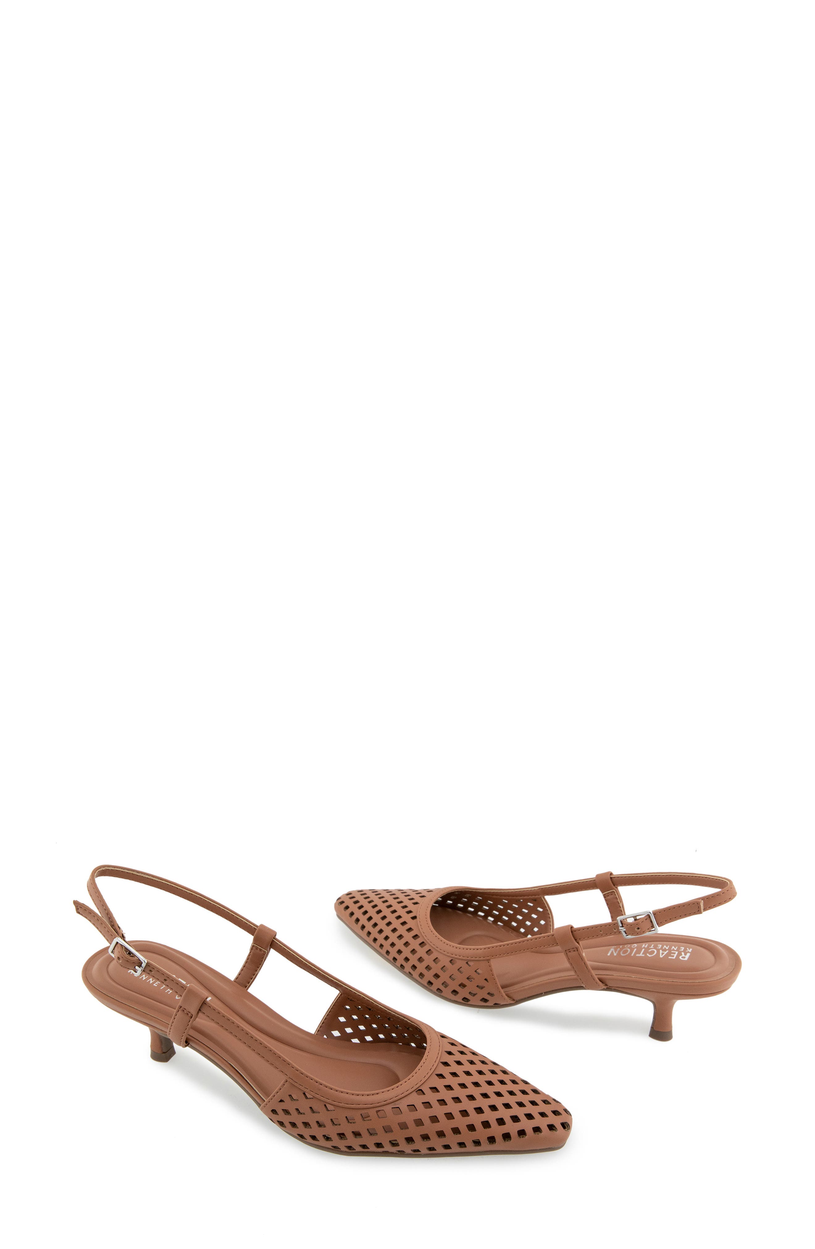 Reaction Kenneth Cole Maggie Perforated Slingback Pump, Alternate, color, Camel