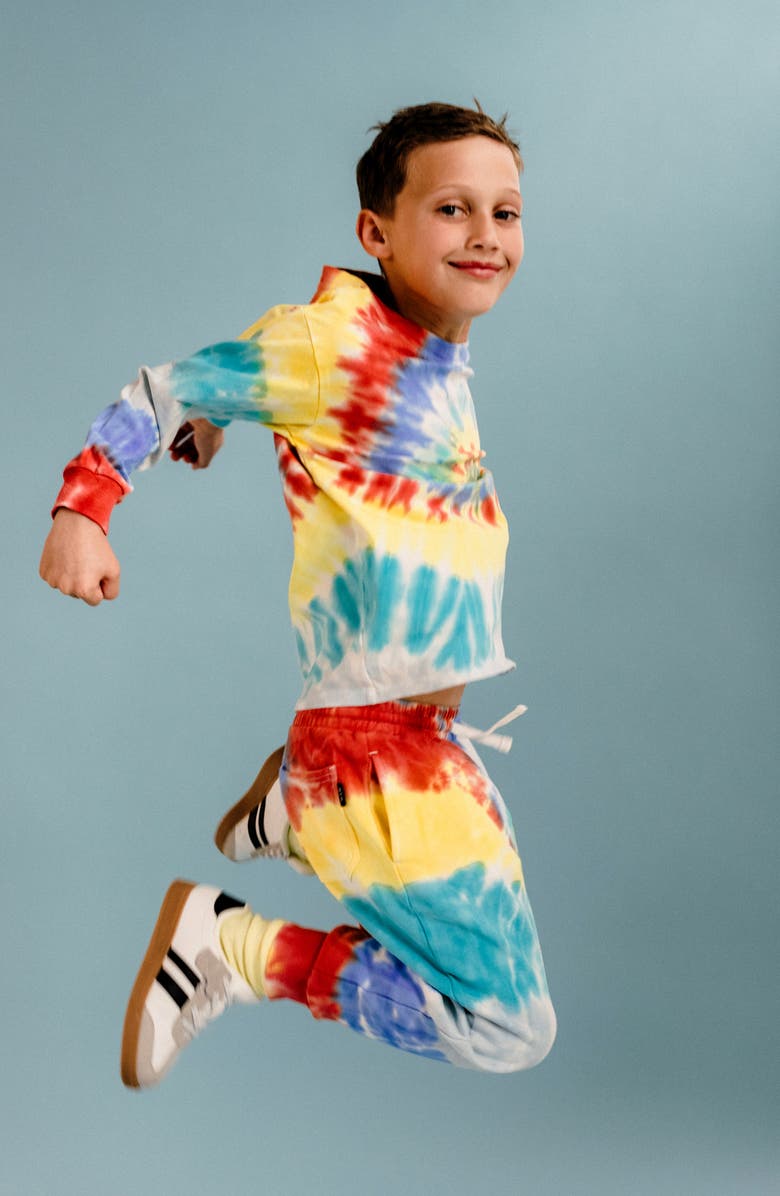 Rock Your Kid Kids' Tie Dye Cotton Joggers, Alternate, color, Rainbow