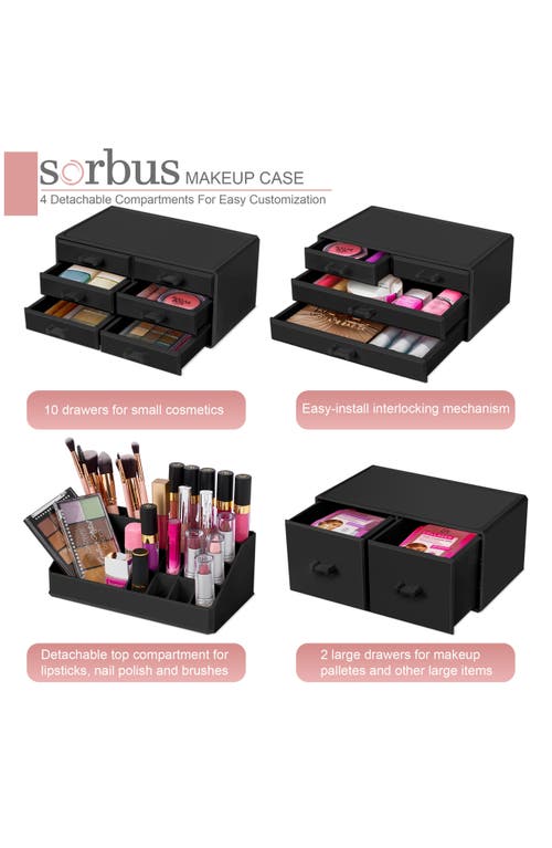 Sorbus Large 12-drawer Makeup Organizer Case In Black