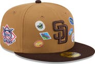 New Era Men's New Era Tan San Diego Padres Fruit Sticker 59FIFTY Fitted Hat