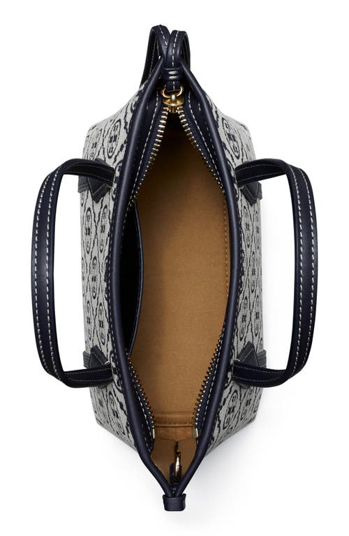 Tory Burch Mini Perry T Monogram Jacquard Tote In Blue