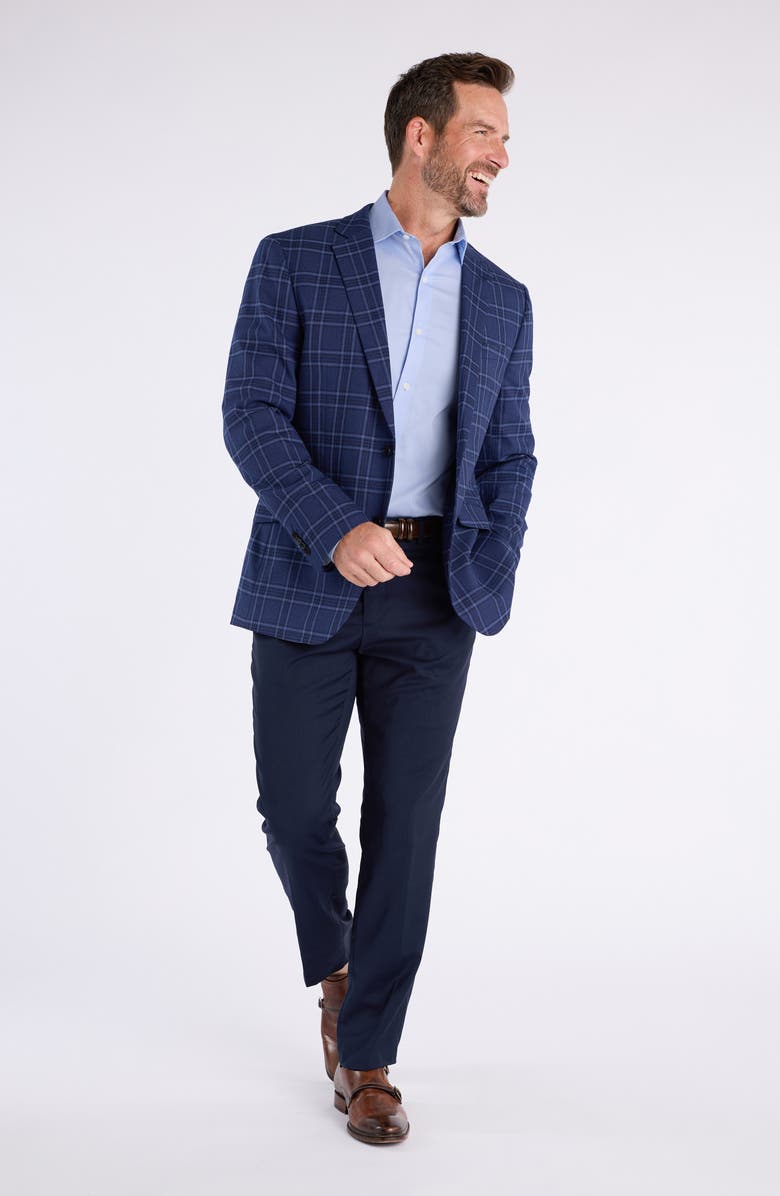 SAVILE ROW CO Navy Windowpane Plaid Sport Coat, Alternate, color, Navy