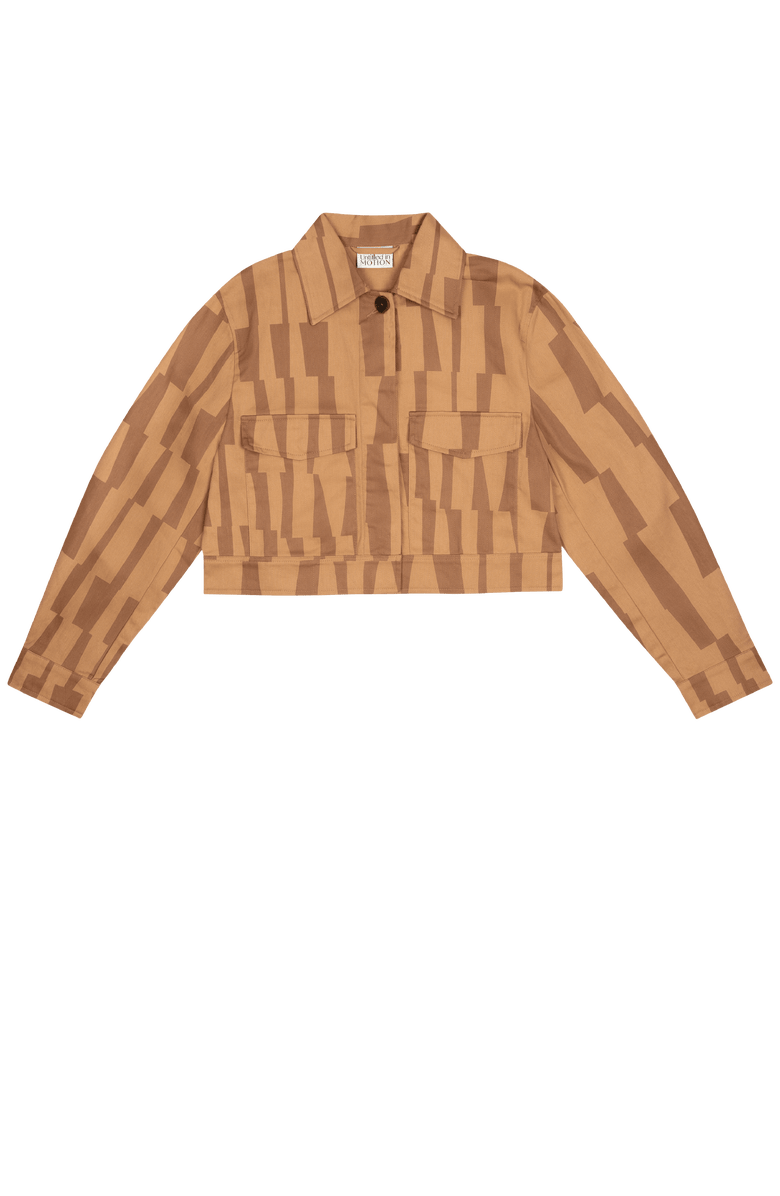 Untitled in Motion Simplus Cropped Cotton Twill Jacket, Main, color, Accenda Clay