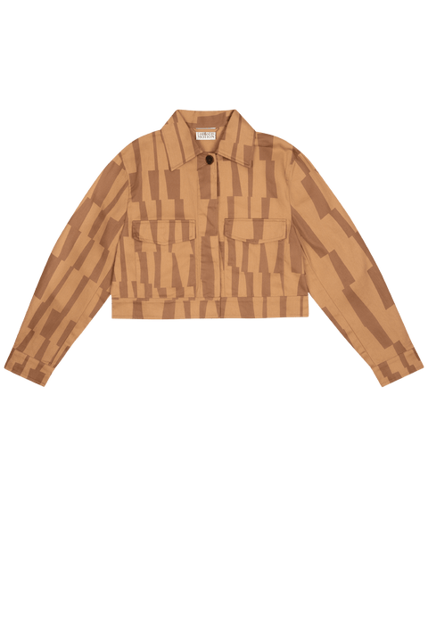 Simplus Cropped Cotton Twill Jacket