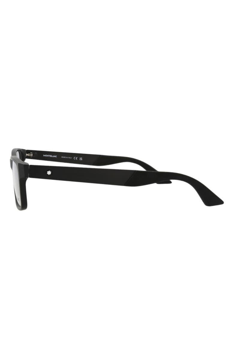 Montblanc 56mm Rectangular Optical Glasses, Alternate, color, Black Transparent