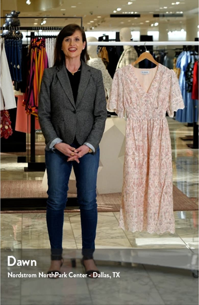 Kiera Lace Eyelet Midi Dress, sales video thumbnail