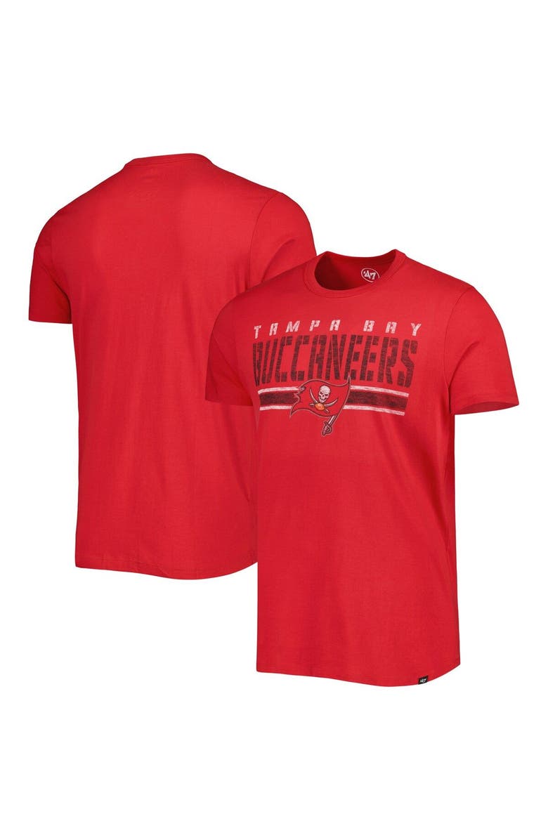 '47 Men's '47 Red Tampa Bay Buccaneers Team Stripe T-Shirt, Main, color, Red