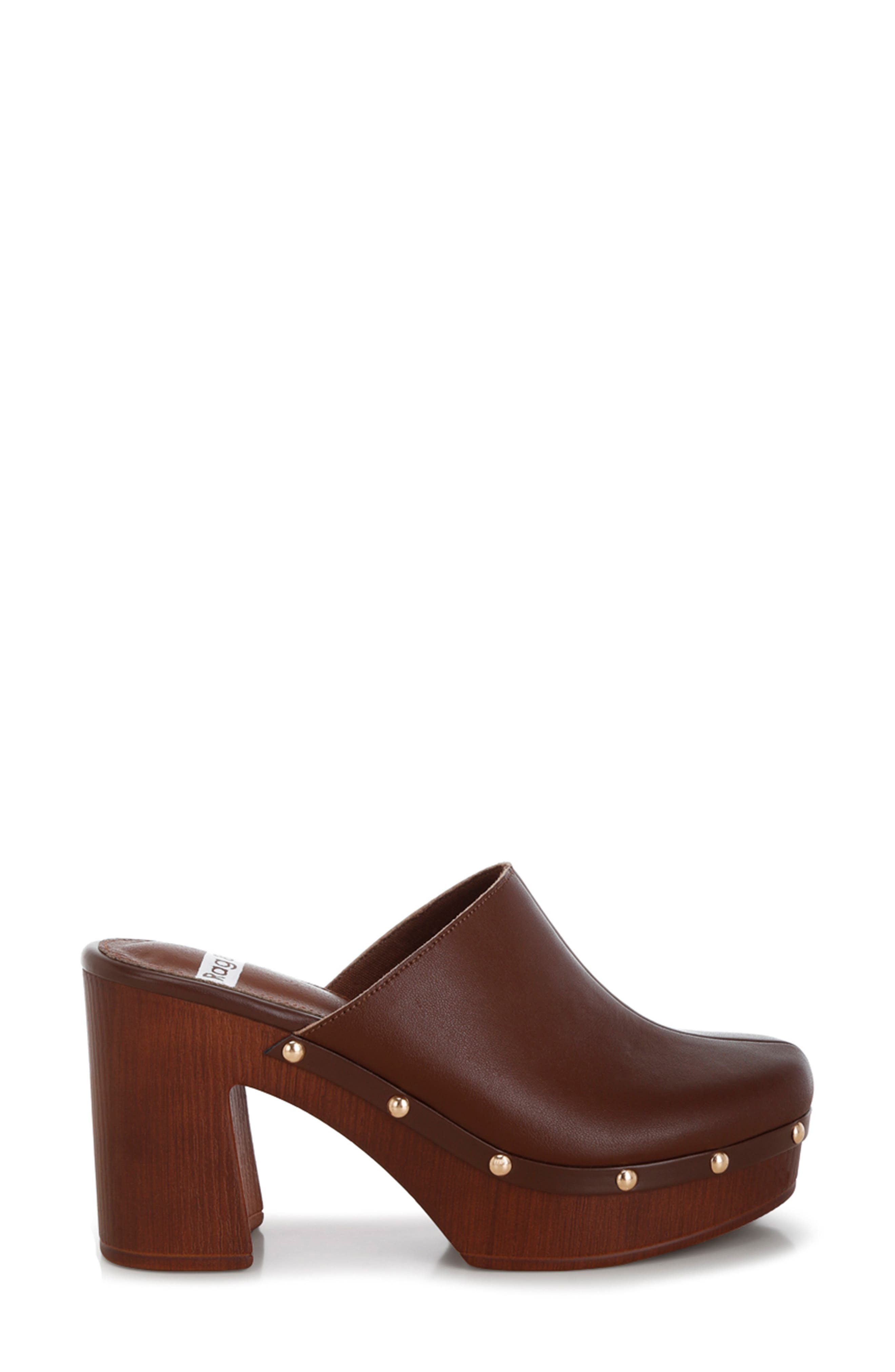 Benji Block Heel Platform Clog, Alternate, color, BROWN