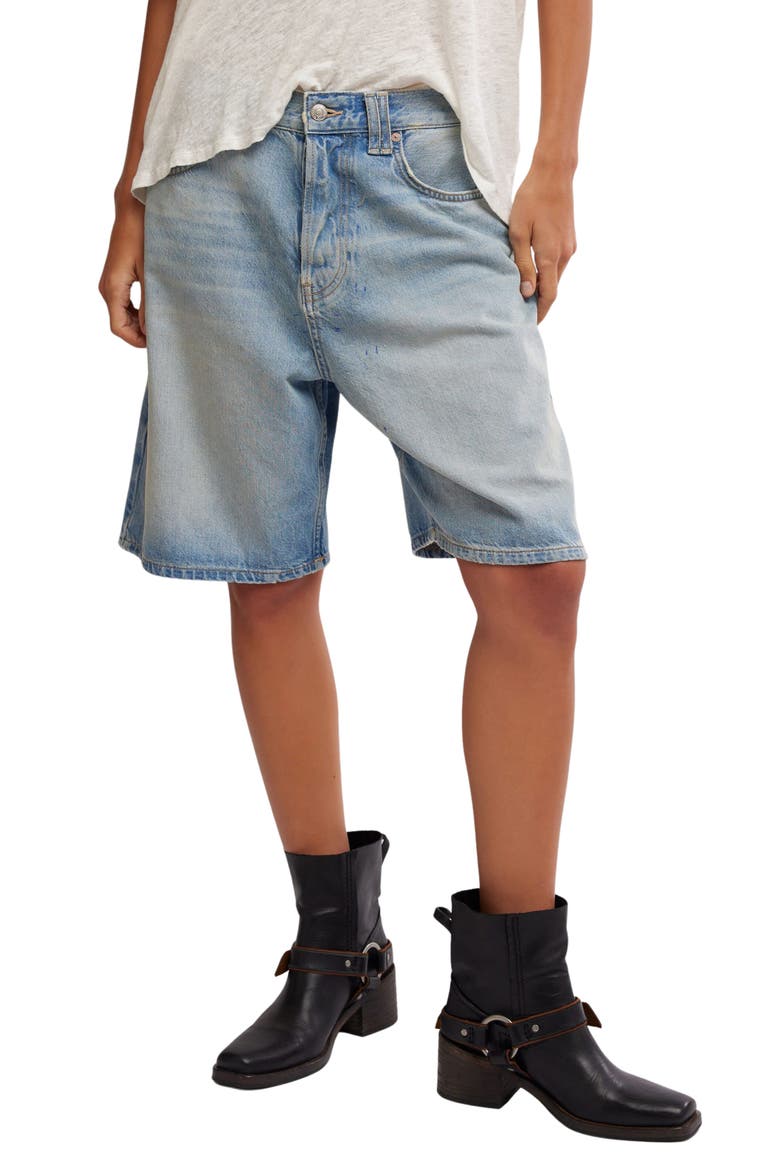Montana Denim Mid Rise Bermuda Shorts, Main, color, COWGIRL BLUES