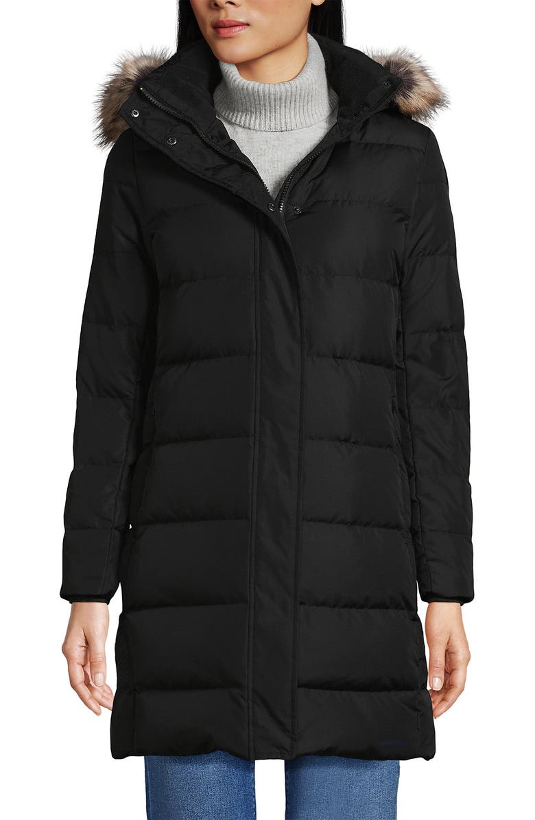 Lands' End Down Winter Coat, Main, color, Black