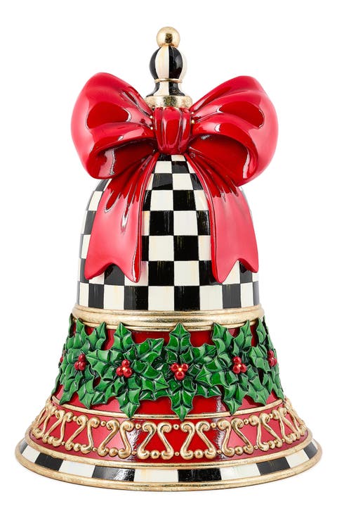 Holly Illuminated Trophy Bell Ornament