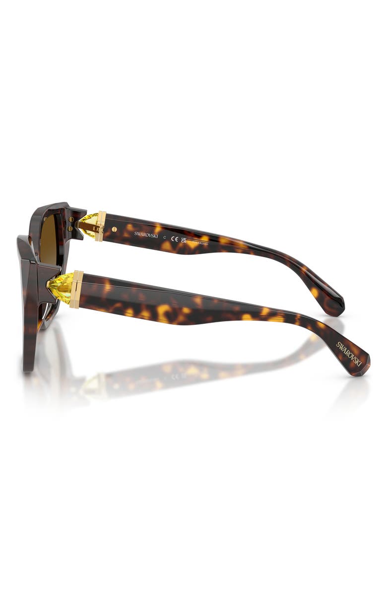 Swarovski 56mm Polarized Irregular Sunglasses, Alternate, color, Havana / Brown Gradient Polar