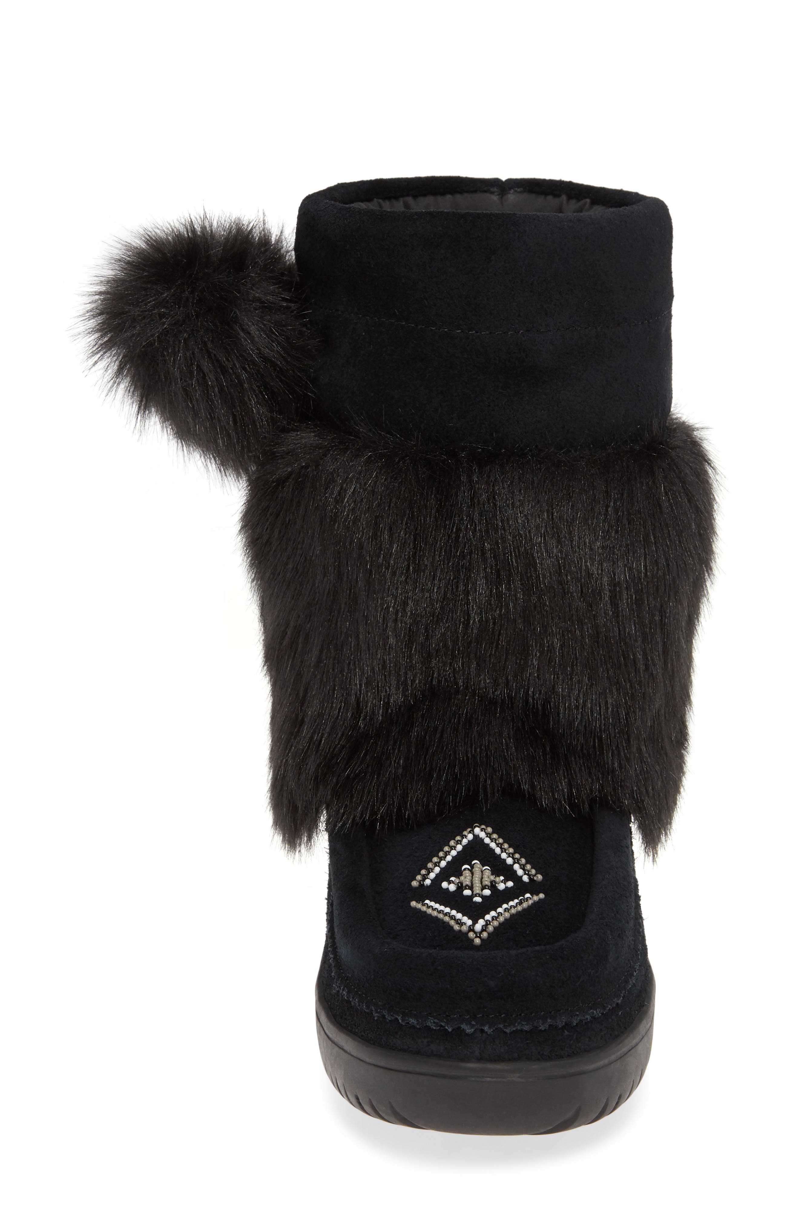 Manitobah Mukluks Faux Fur & Waterproof Snow Boot, Alternate, color, 