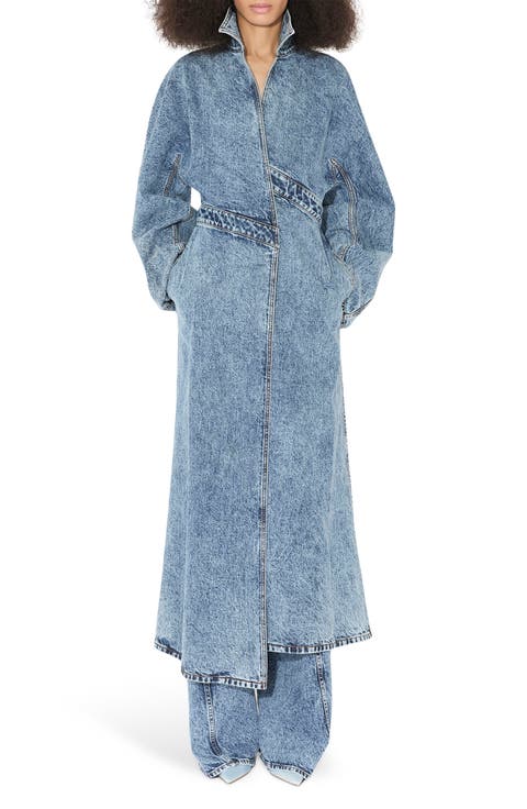 Spiral Asymmetric Denim Trench
