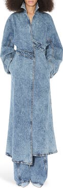 Alaïa Spiral Asymmetric Denim Trench